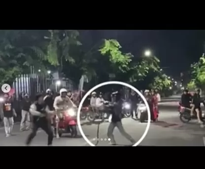 Potret tersangka kasus perkelahian tanding yang kini diburu polisi. (Foto: Tangkap layar Instagram @humas_polrestabessmg)