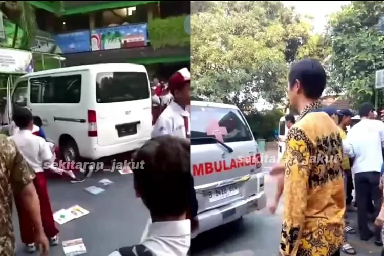 Mobil MBG tabrak siswa SDN 01 Kalibaru Cilincing saat mengantar makanan. (Instagram/sekitaran_jakut)