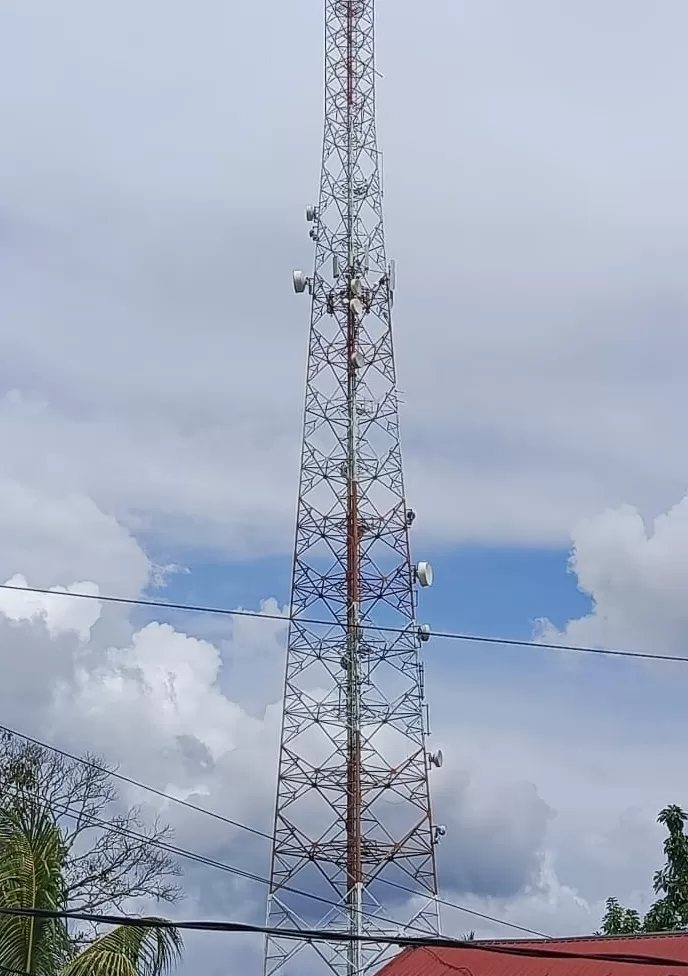 KELISTRIKAN: Salah satu menara Telekomunikasi di Barong Tongkok, Kubar.  