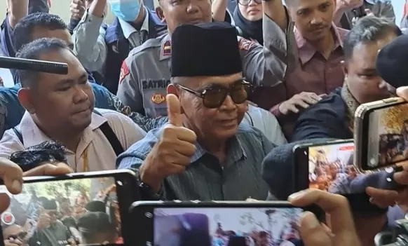 Panji Gumilang resmi ditahan sebagai tersangka dugaan penistaan ​​agama.  (FOTO: &nbsp;Berita PMJ/Fajar)