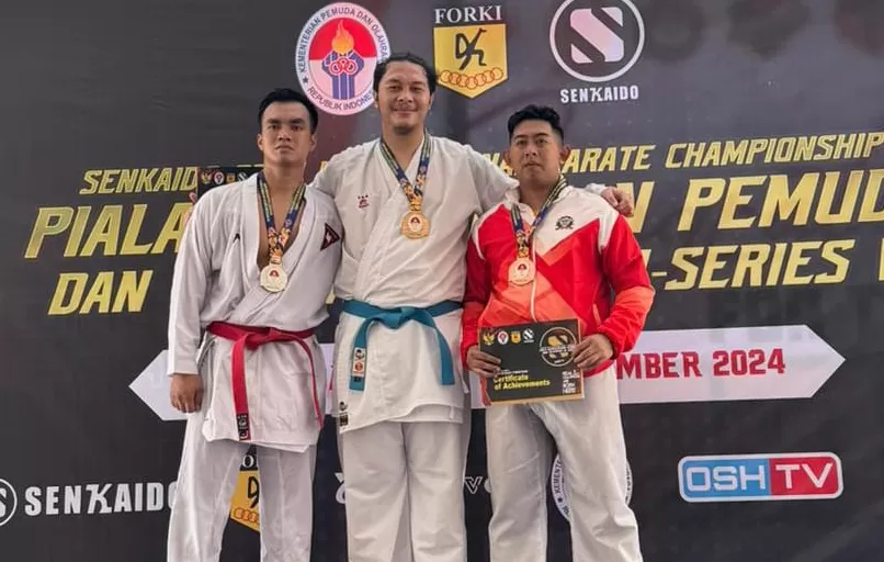 Anggota Polres Sukabumi Kota Raih Medali Emas Senkaido Open Tournament International Karate Championship Piala Kemenpora 2024 (Rapik Utama)