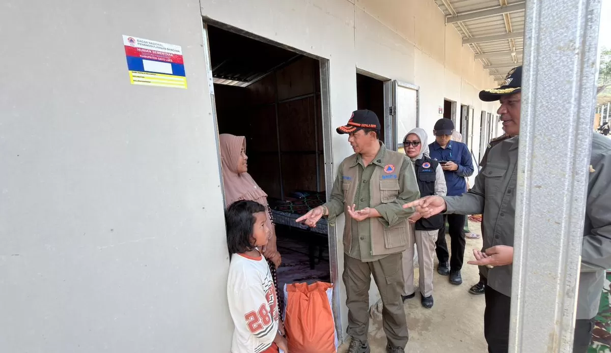 Badan Nasional Penanggulangan Bencana (BNPB) mencatat sebanyak 1.518 hunian sementara (huntara) bagi warga terdampak banjir bandang di Kabupaten Gayo Lues, Aceh, telah selesai dibangun hingga Selasa (10/3/2026). (Kalimantansatu.com/Dok. BNPB)