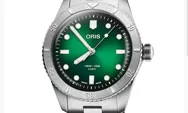 Jam Tangan Terbaru Oris Divers Enam Puluh Lima Kaliber 400 38mm Hijau Memiliki Gelang Baja Tahan Karat tiga tautan dengan Gesper Lipat