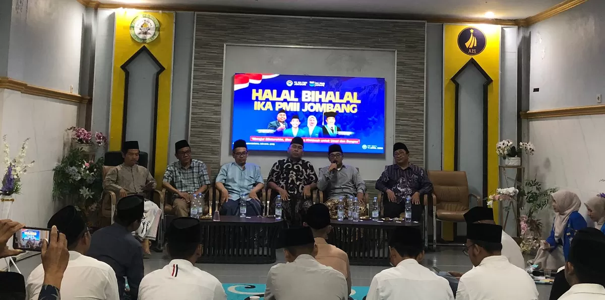 Halalbihalal Ika PMII Jombang di Aqobah Internasional School, Dusun Ngasem, Desa Jombok, Kecamatan Ngoro, Kabupaten Jombang. (SketsaNusantara.id)