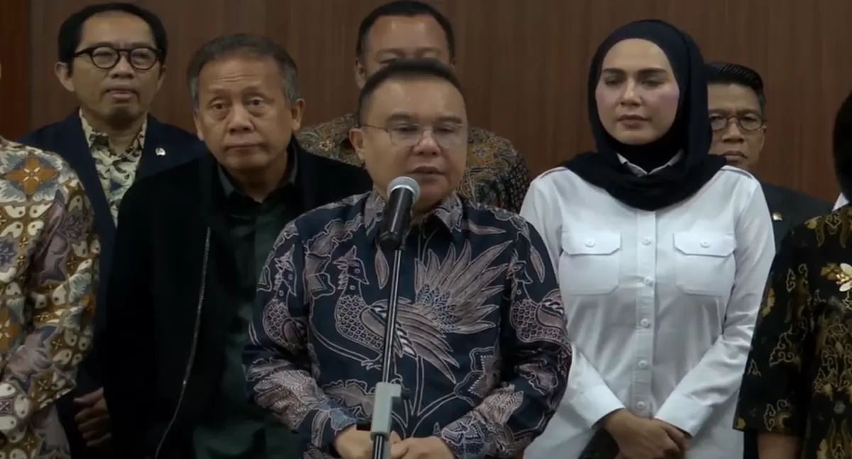 Wakil Ketua DPR RI Sufmi Dasco Ahmad saat konferensi pers di Gedung DPR RI, Senayan, Jakarta, Senin (29/6/2026). (Kalimantansatu.com/Dok. Bakom RI)