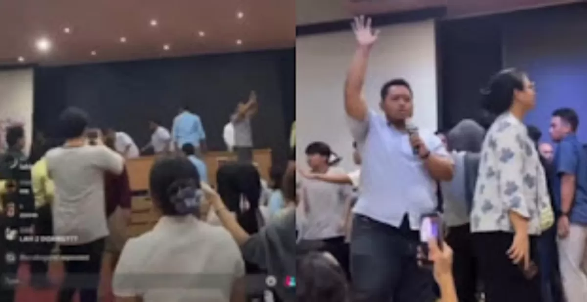 Menyoroti persidangan kasus dugaan pelecehan oleh 16 mahasiswa di FH UI yang berujung ricuh.  (Instagram.com/@depok24jam)