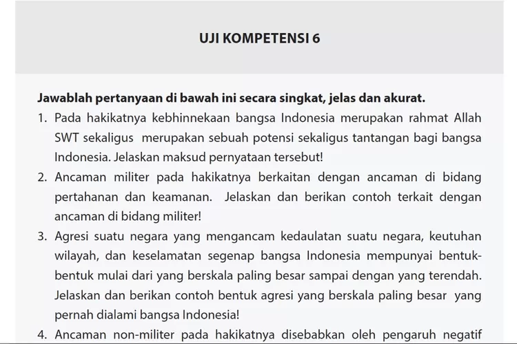 Kunci Jawaban PKN Kelas 10 Halaman 200 Uji Kompetensi Bab 6: Contoh ...