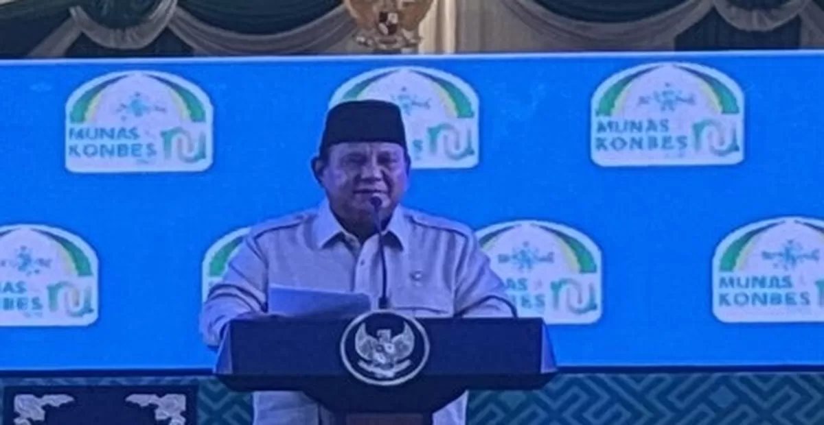 Presiden Prabowo berpidato saat penutupan Munas Alim Ulama dan Konferensi Besar NU.
