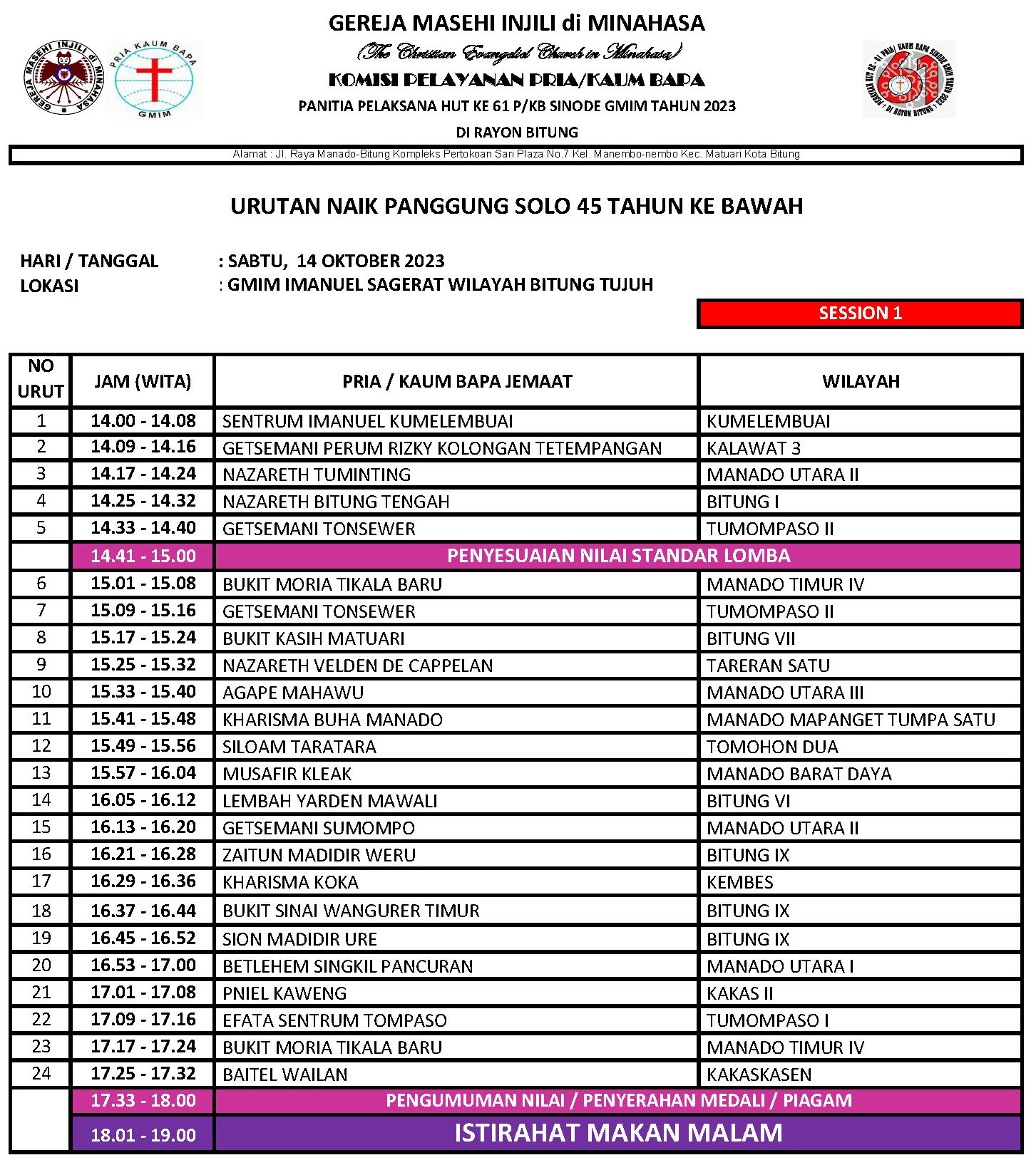 JADWAL FINAL TERAKHIR, Ini Urutan Naik Panggung Solo 45 Tahun Ke Bawah ...