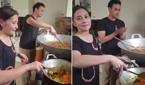 Momen Lucu Prilly Latuconsina Ditemani Omara Esteghlal saat Masak Rendang Persiapan Lebaran 2026: Udah Kayak Punya Todler