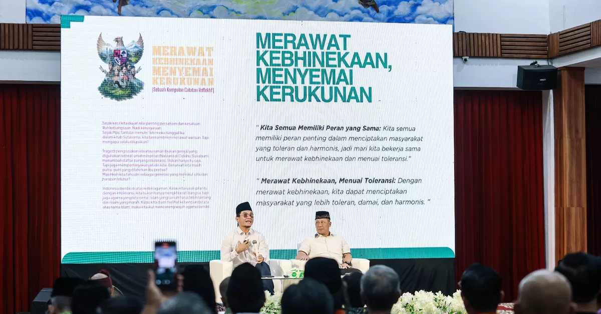 Gus Miftah hadir dalam kegiatan ngabuburit dan orasi kebangsaan bersama 200 tokoh lintas agama digelar di Gereja Maria Bunda Allah, Maguwoharjo, Sleman, pada Sabtu, 7 Maret 2026. (Kalimantansatu.com/Dok. IST)